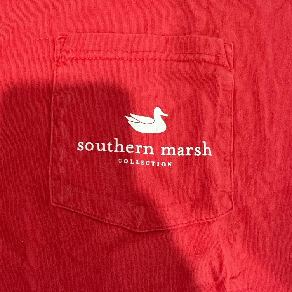 Southern Marsh Men's pinkish Red Pocket T-Shirt - Picture 3 of 4